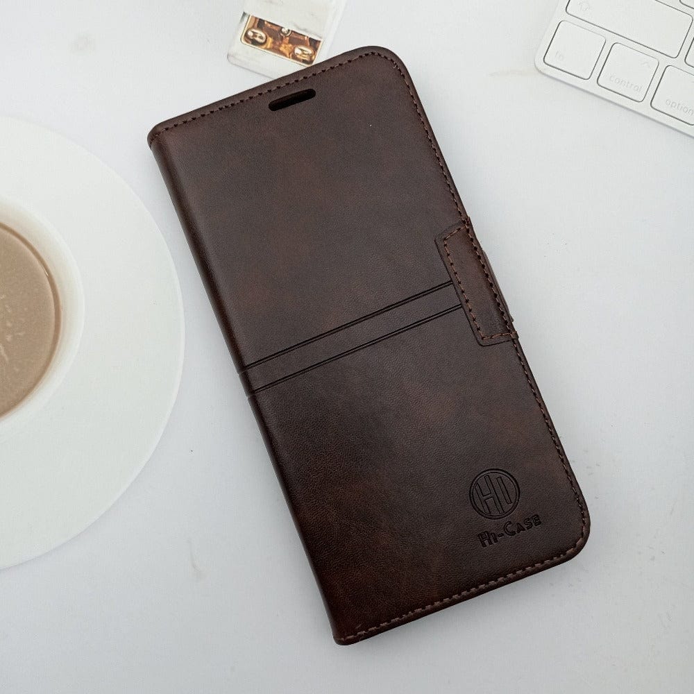 Hi Case Life Style Leather flip Cover for OPPO A17 Phone Case Brown Onezeros.in