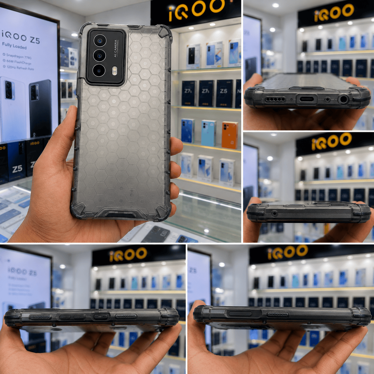 Honeycomb Design Phone Case for iQOO Z5 5G Back Cover Onezeros.in