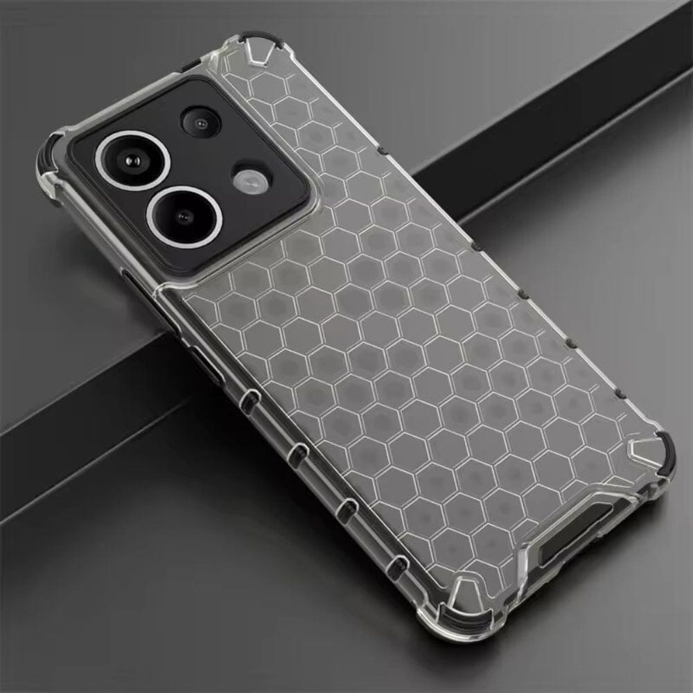Honeycomb Design Phone Case for Redmi Note 13 5G Back Cover Grey Onezeros.in