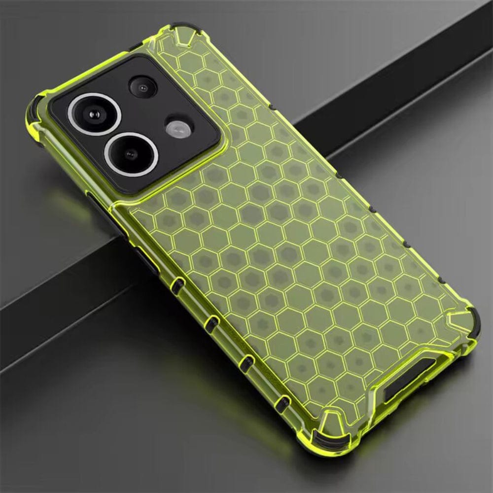 Honeycomb Design Phone Case for Redmi Note 13 Pro 5G Back Cover Green Onezeros.in