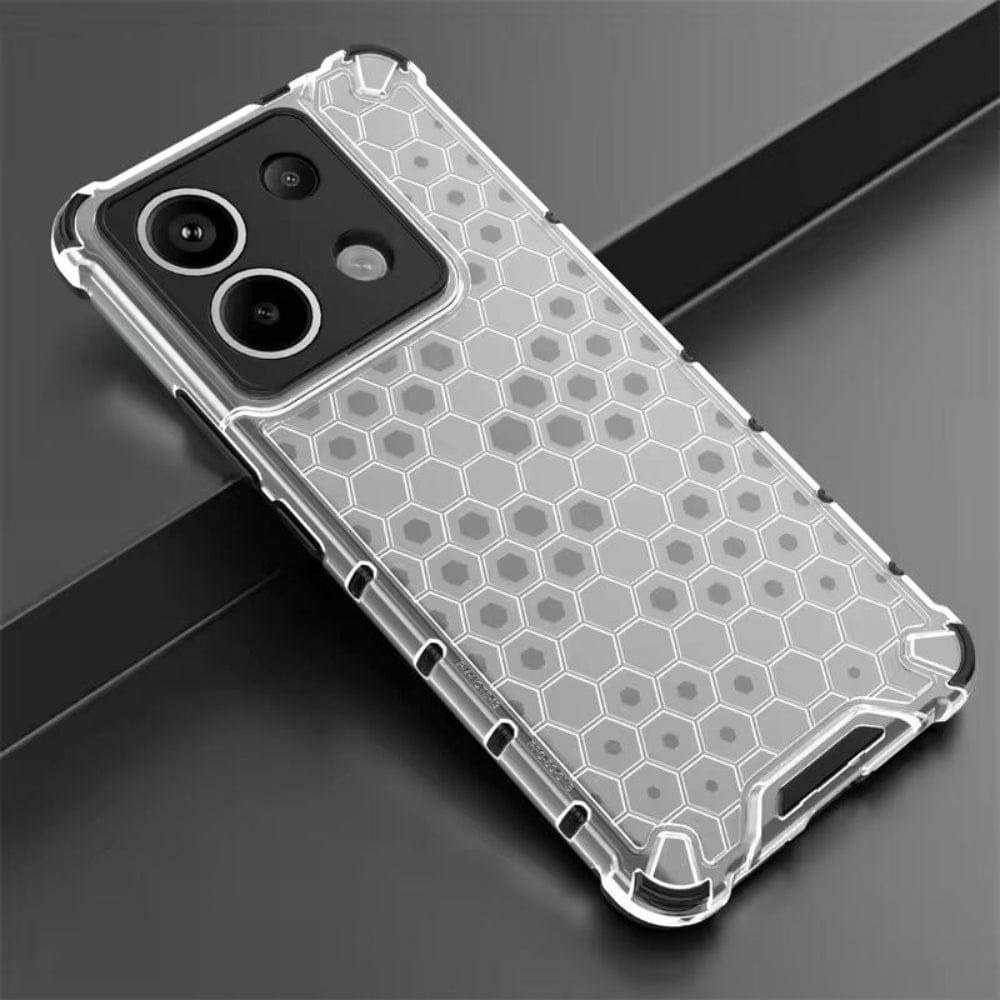 Honeycomb Design Phone Case for Redmi Note 13 Pro 5G Back Cover White Onezeros.in