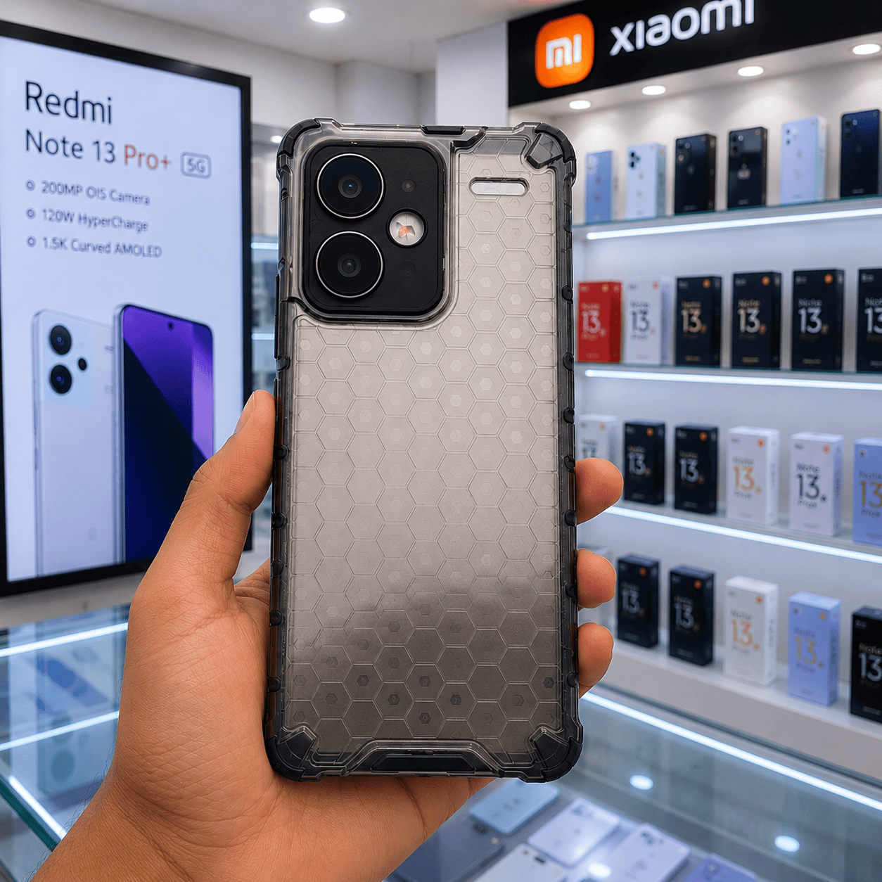 Honeycomb Design Phone Case for Redmi Note 13 Pro Plus 5G Back Cover Onezeros.in