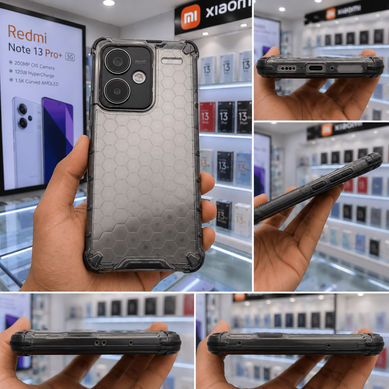 Honeycomb Design Phone Case for Redmi Note 13 Pro Plus 5G Back Cover Onezeros.in