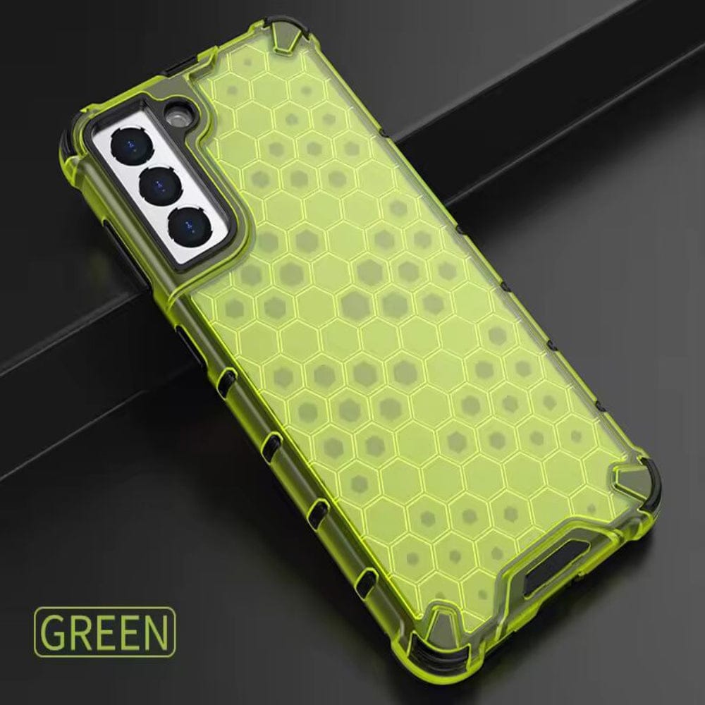 Honeycomb Design Phone Case for Samsung Galaxy S21 FE Back Cover Green Onezeros.in