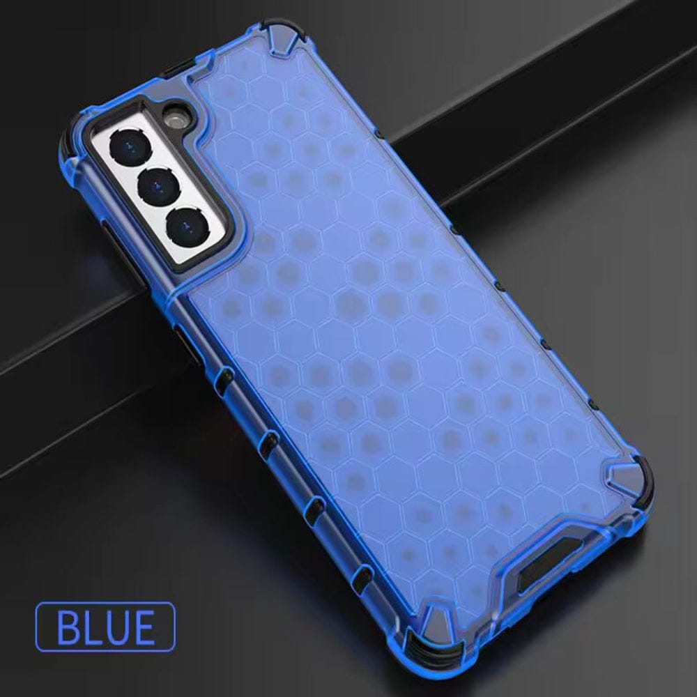 Honeycomb Design Phone Case for Samsung Galaxy S21 FE Back Cover Blue Onezeros.in