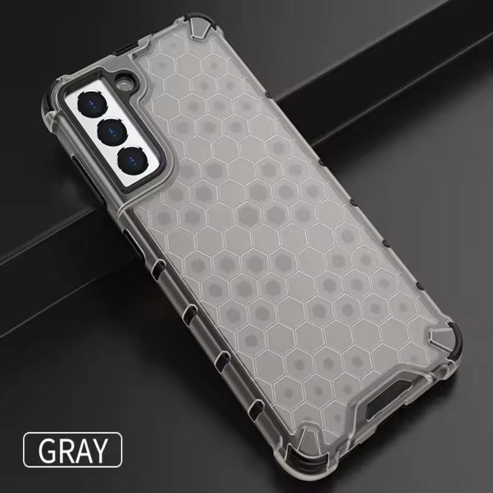 Honeycomb Design Phone Case for Samsung Galaxy S21 FE Back Cover Grey Onezeros.in