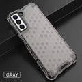 Honeycomb Design Phone Case for Samsung Galaxy S21 FE Back Cover Grey Onezeros.in