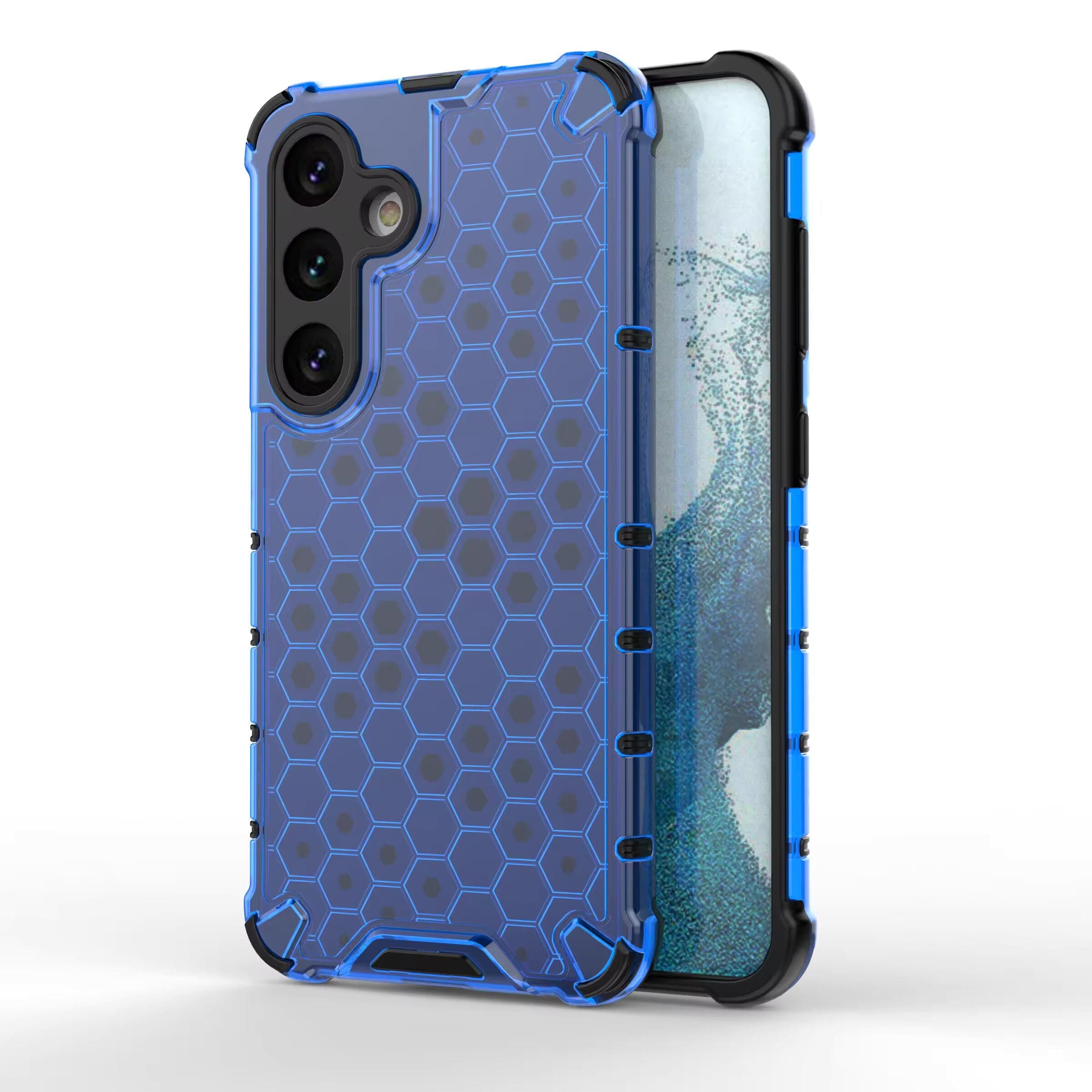 Honeycomb Design Phone Case for Samsung Galaxy S23 FE Back Cover Blue Onezeros.in