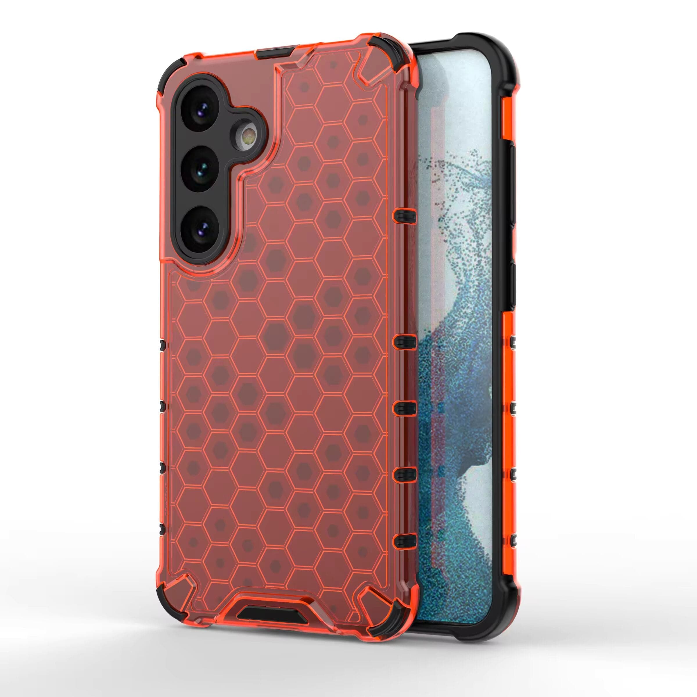 Honeycomb Design Phone Case for Samsung Galaxy S23 FE Back Cover Red Onezeros.in