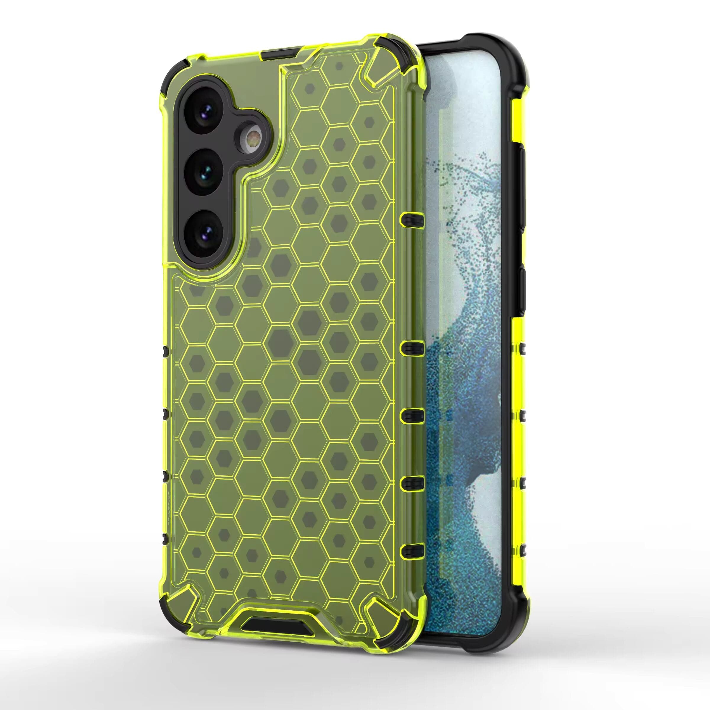 Honeycomb Design Phone Case for Samsung Galaxy S23 FE Back Cover Green Onezeros.in