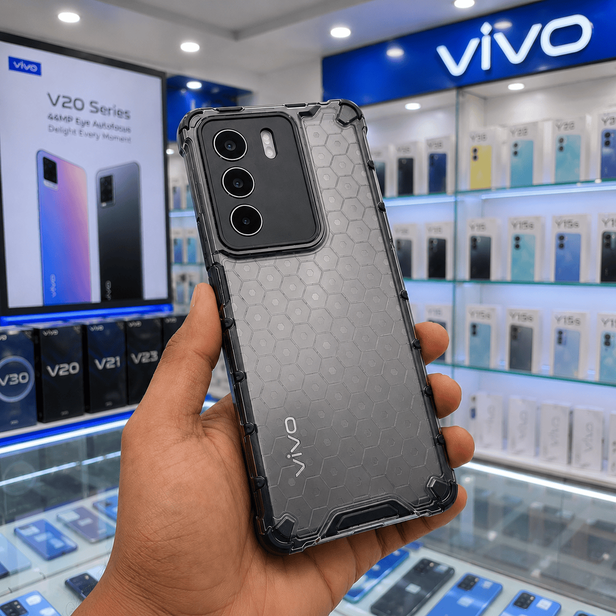 Honeycomb Design Phone Case for Vivo V29/V29 Pro Back Cover Onezeros.in