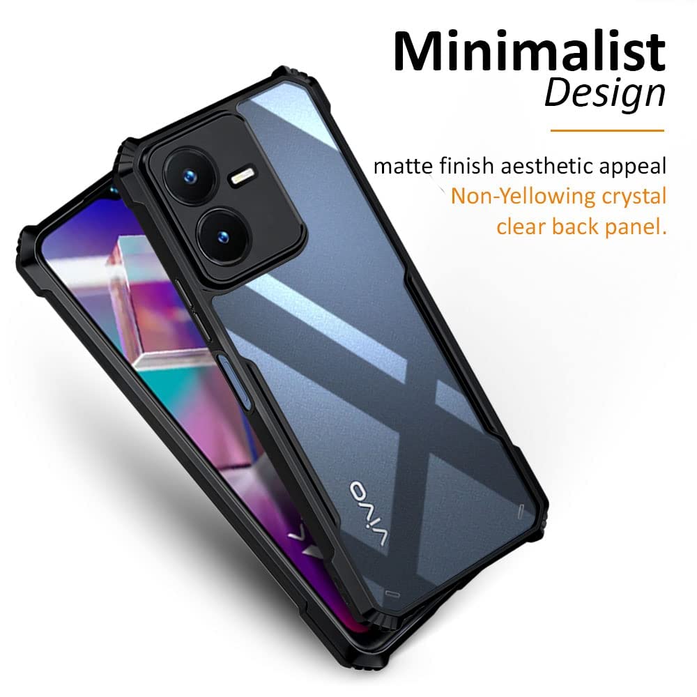 Hybrid Slim Transparent Phone Case For Vivo Y22 Back Cover Onezeros.in