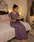 Lavender Luxe Stripe Nighty for Women 2XL Onezeros.in