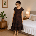 Luxmi Cotton Frock Nighty with Adjustable Rope – Printed Mid-Length Nightwear XXL OneZeros