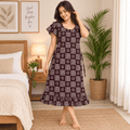 Luxmi Cotton Printed Frock Nighty for Women – Comfortable Mid-Length Nightwear XXL OneZeros