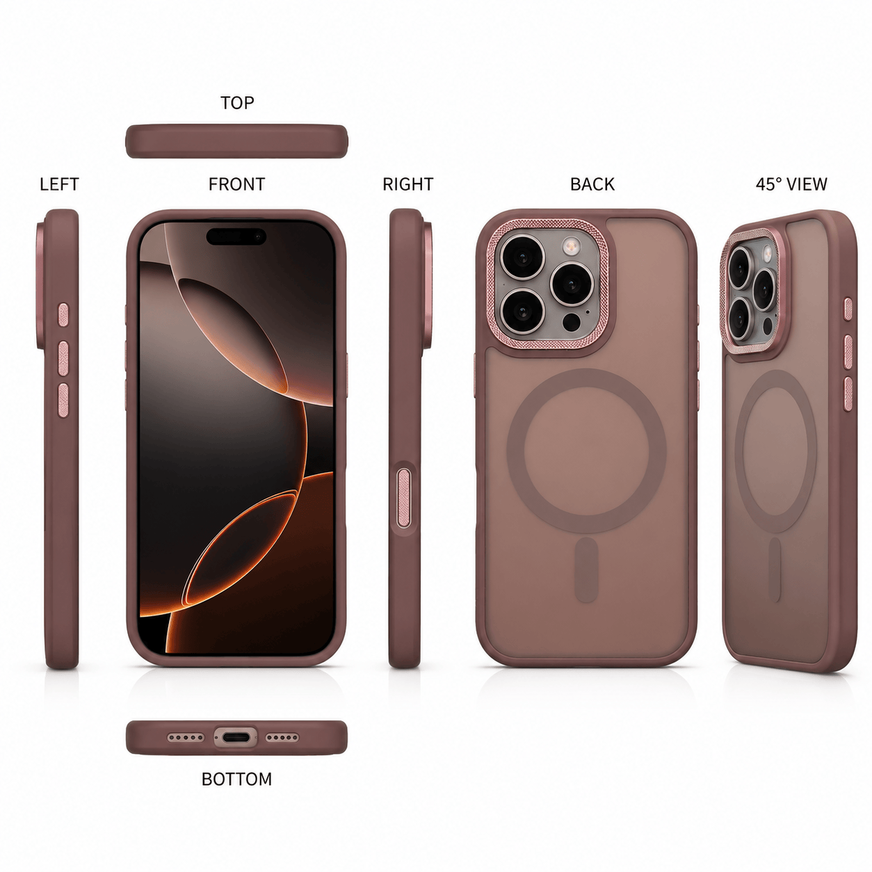 Magnetic Magsafe Matte Finish Cell Phone Case for iPhone 16 Pro Onezeros.in
