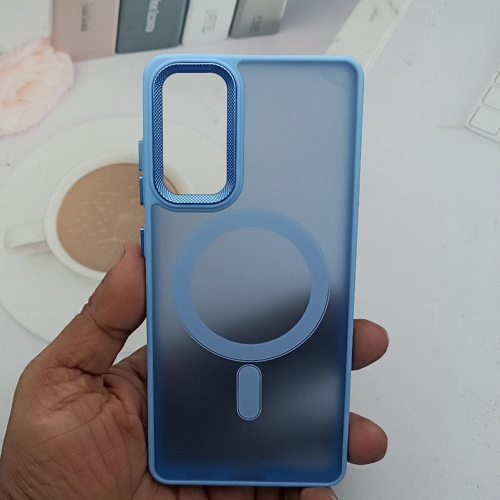 Magnetic Magsafe Matte Finish Cell Phone Case for Samsung S20 FE Sky Blue Onezeros.in