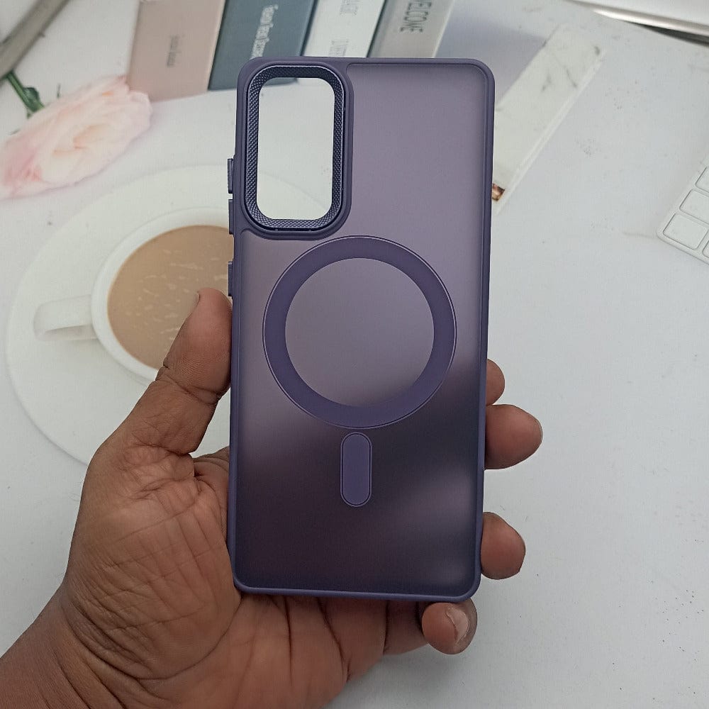 Magnetic Magsafe Matte Finish Cell Phone Case for Samsung S20 FE Dark Purble Onezeros.in