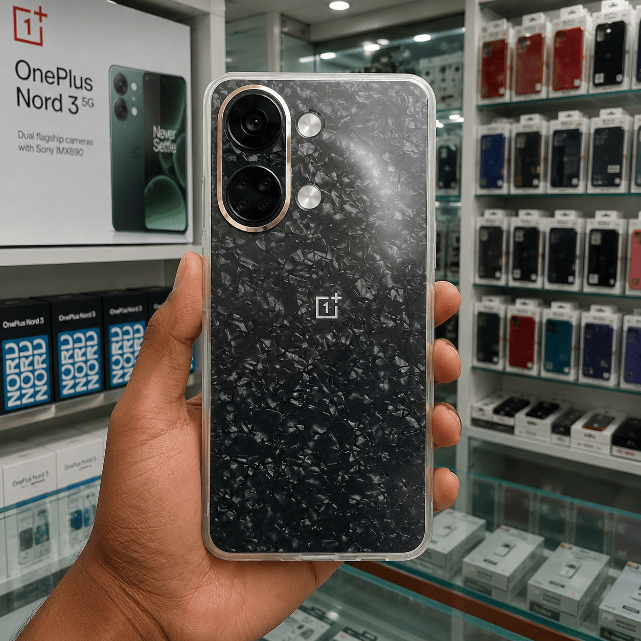 Marble Design Phone Case for OnePlus Nord 3 5G Black Onezeros.in