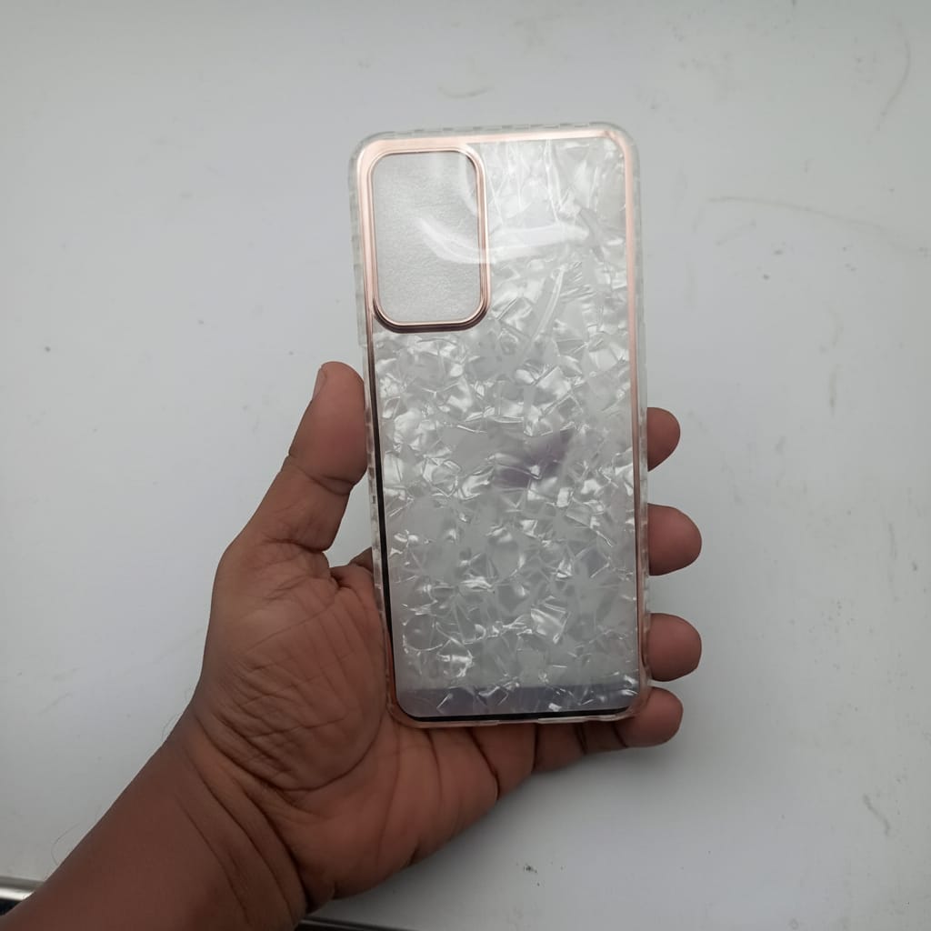 Marble Pattern Back Cover For OPPO A16 Phone Case With Pop Up Holder White Onezeros.in
