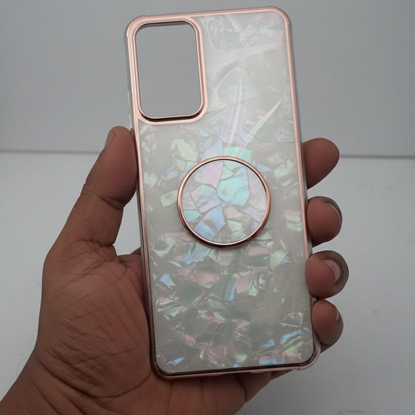 Marble Pattern Back Cover For OPPO A16 Phone Case With Pop Up Holder Mixed Onezeros.in