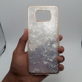 Marble Pattern Back Cover For POCO X3 Phone Case With Pop Up Holder White Onezeros.in