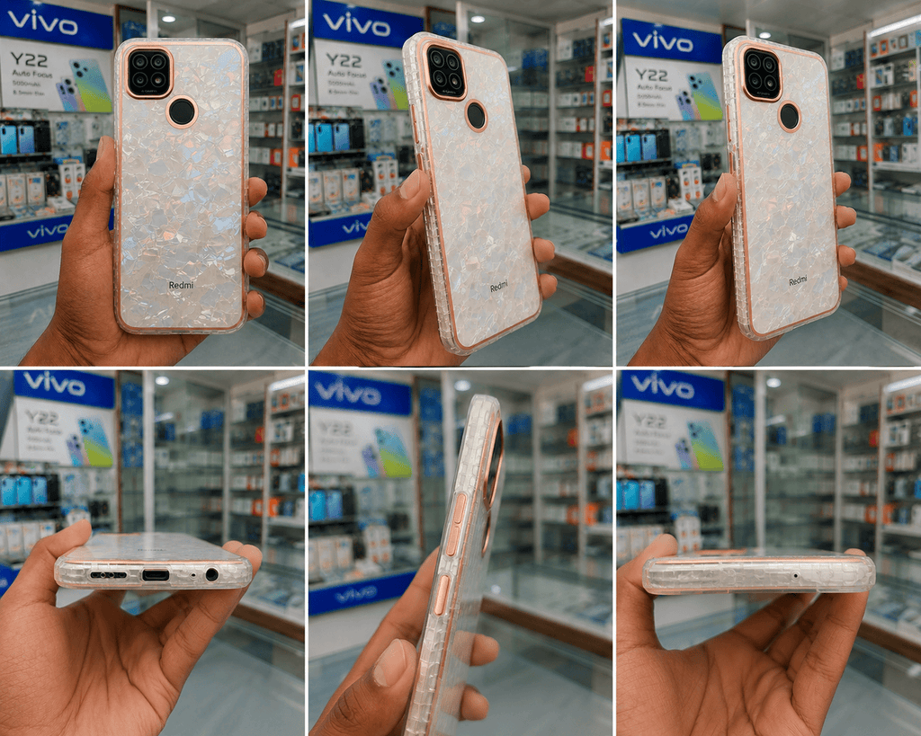 Marble Pattern Back Cover For Redmi 9 Phone Case With Pop Up Holder Onezeros.in