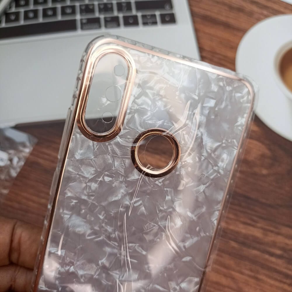Marble Pattern Back Cover For Redmi Note 7 Phone Case With Pop Up Holder White Onezeros.in