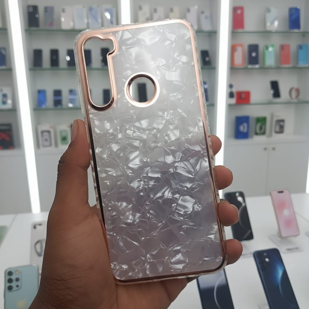 Marble Pattern Back Cover For Redmi Note 8 Phone Case With Pop Up Holder White Onezeros.in