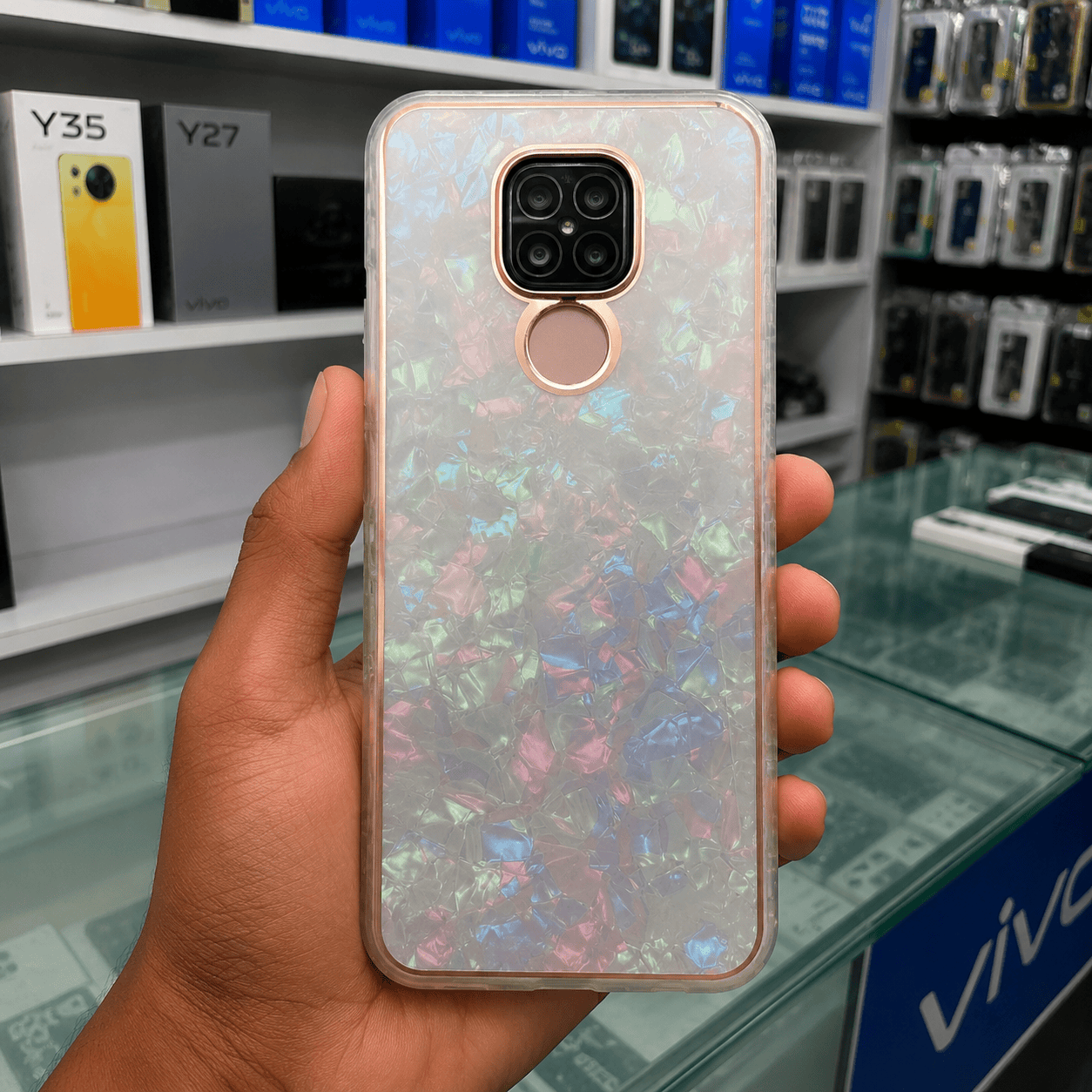 Marble Pattern Back Cover For Redmi Note 9 Phone Case With Pop Up Holder Onezeros.in