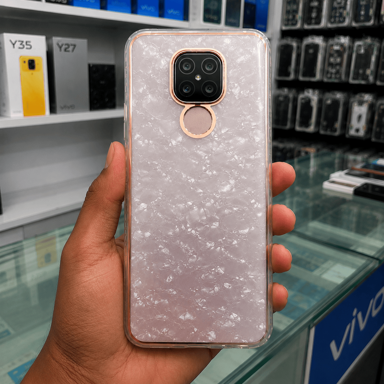 Marble Pattern Back Cover For Redmi Note 9 Phone Case With Pop Up Holder Onezeros.in