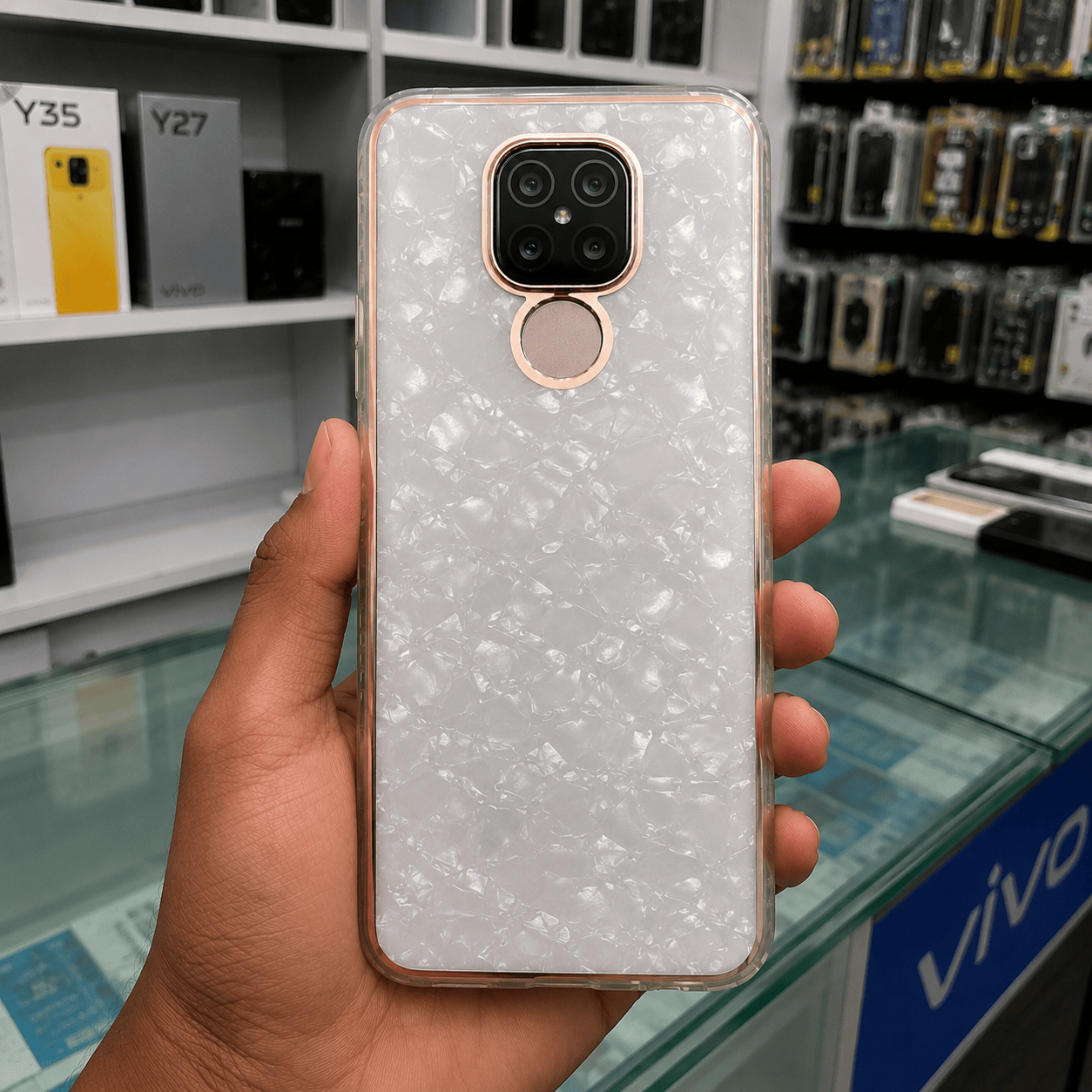 Marble Pattern Back Cover For Redmi Note 9 Phone Case With Pop Up Holder Onezeros.in