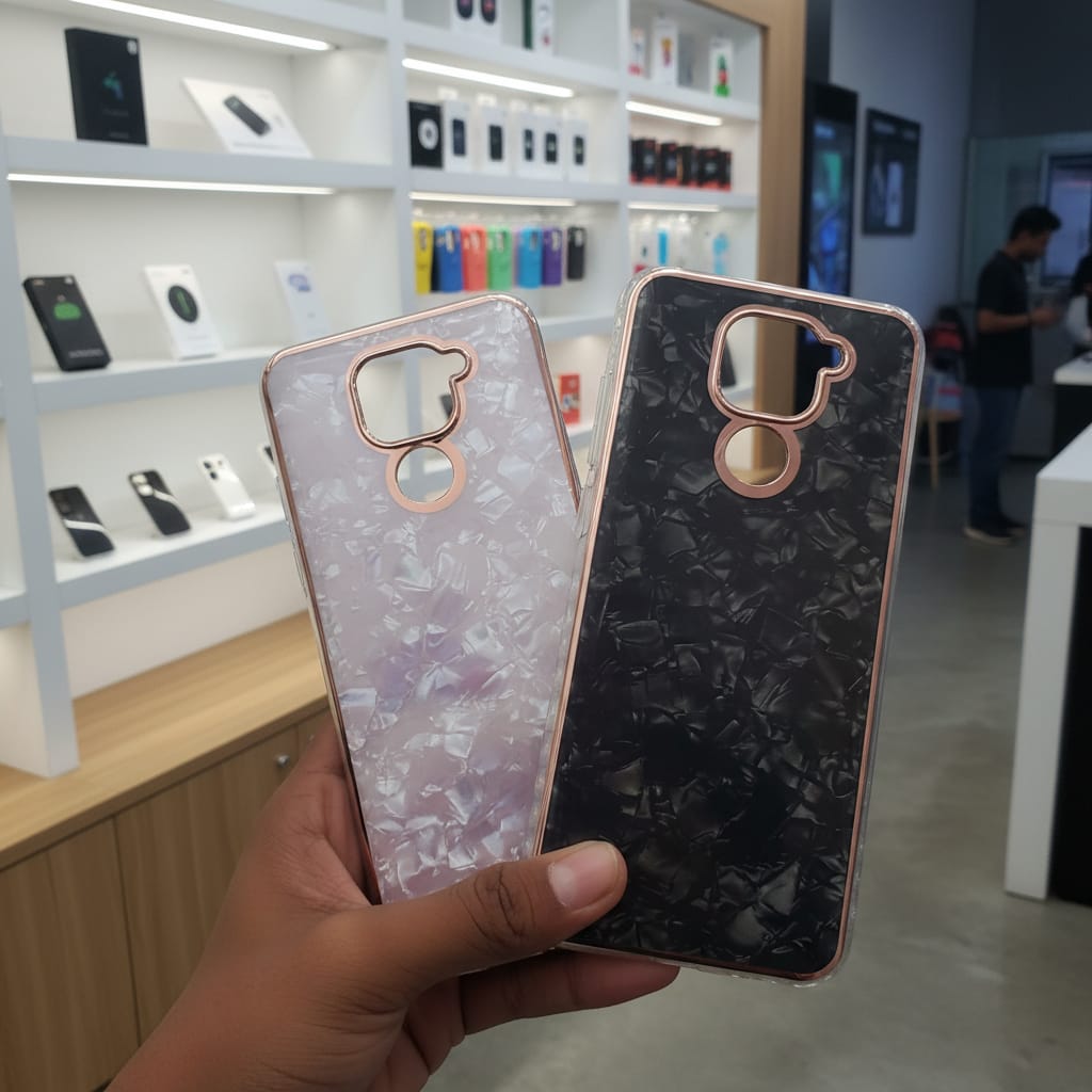 Marble Pattern Back Cover For Redmi Note 9 Phone Case With Pop Up Holder Onezeros.in