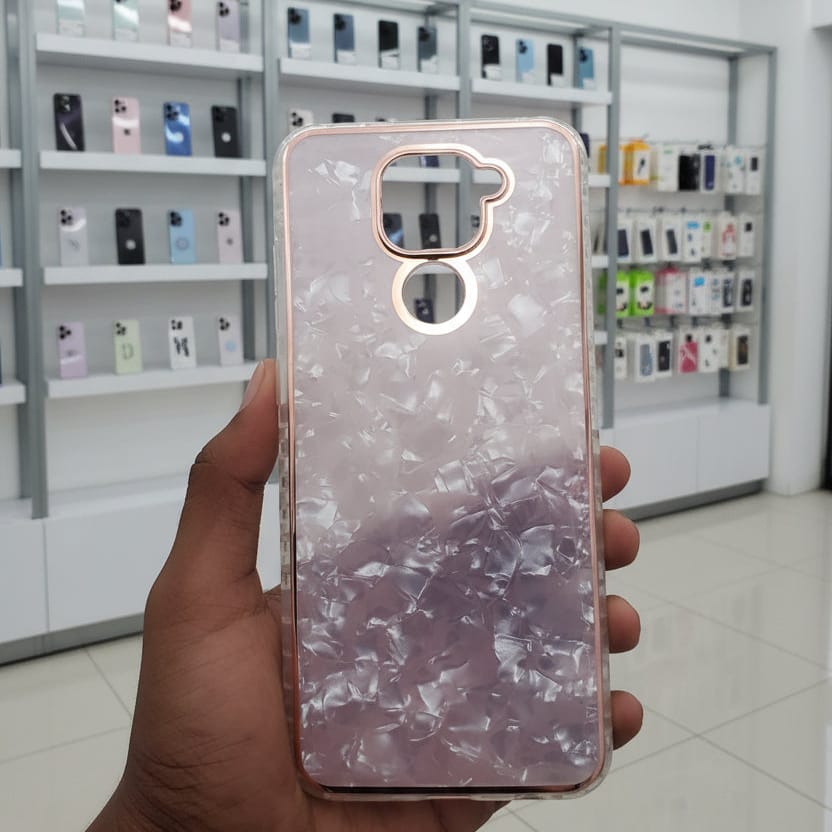 Marble Pattern Back Cover For Redmi Note 9 Phone Case With Pop Up Holder Pink Onezeros.in