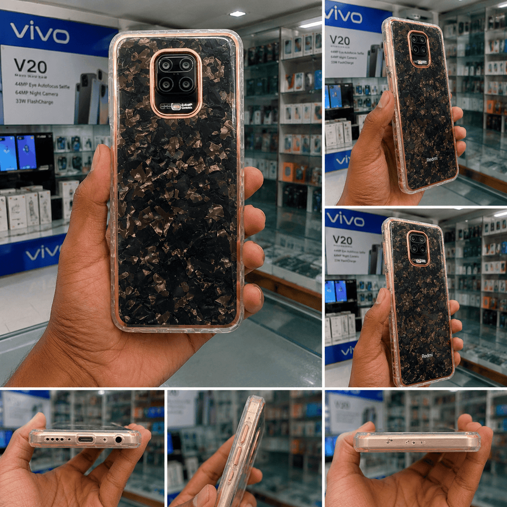Marble Pattern Back Cover For Redmi Note 9 Pro Phone Case With Pop Up Holder Onezeros.in