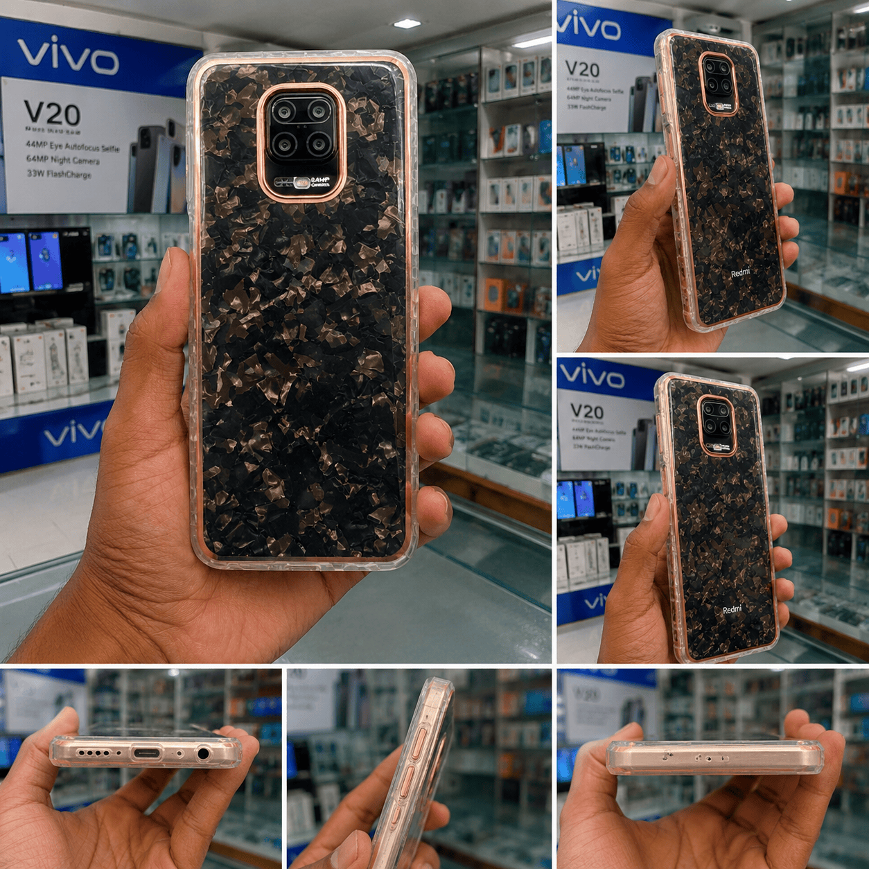 Marble Pattern Back Cover For Redmi Note 9 Pro Phone Case With Pop Up Holder Onezeros.in