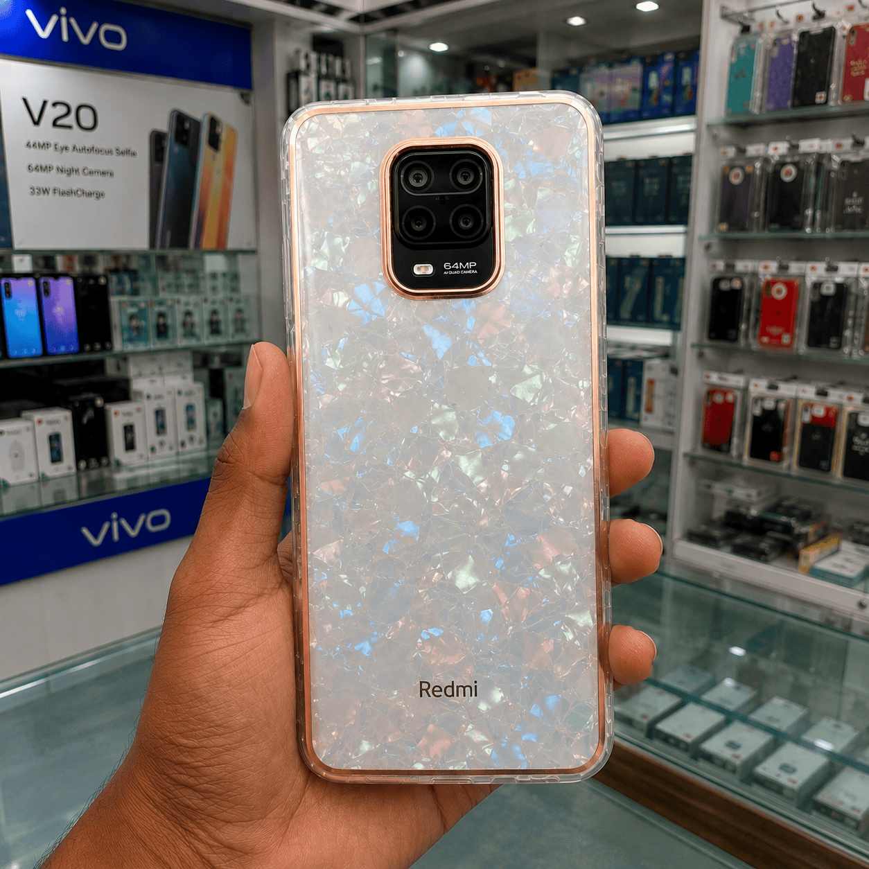 Marble Pattern Back Cover For Redmi Note 9 Pro Phone Case With Pop Up Holder Onezeros.in