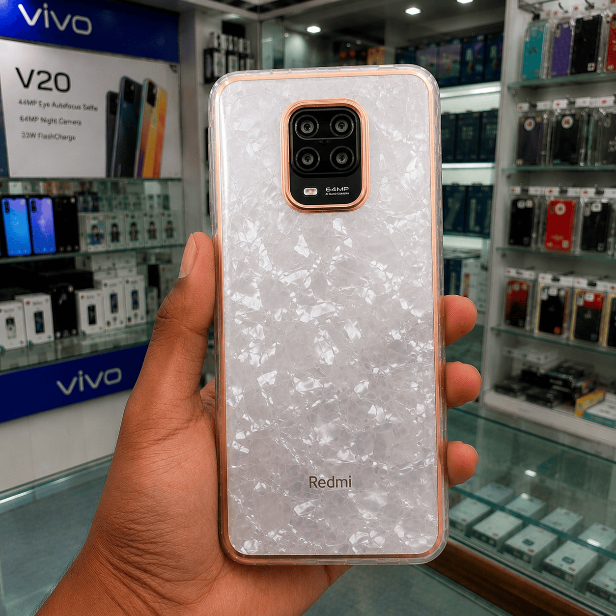 Marble Pattern Back Cover For Redmi Note 9 Pro Phone Case With Pop Up Holder Mixed Onezeros.in