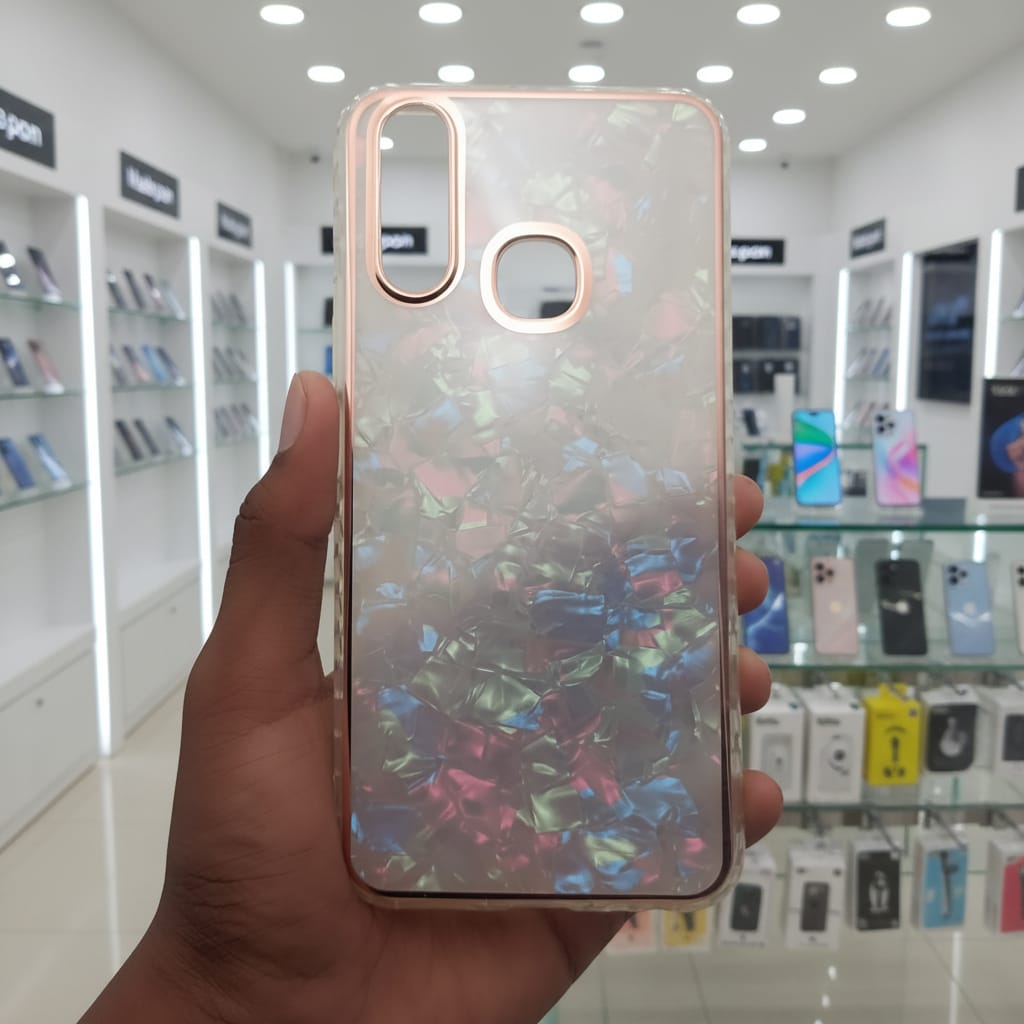 Marble Pattern Back Cover For Vivo Y12 Phone Case With Pop Up Holder Onezeros.in