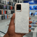 Marble Pattern Back Cover For Vivo Y21/Y33s Phone Case With Pop Up Holder White Onezeros.in