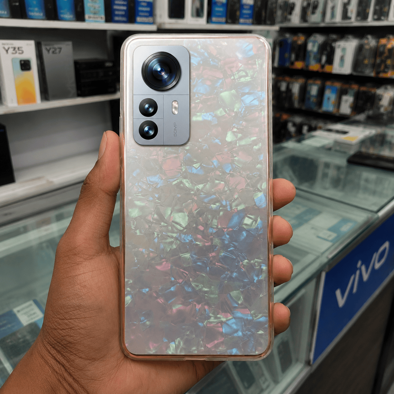 Marble Pattern Back Cover For Xiaomi 12 Pro Phone Case With Pop Up Holder Mixed Onezeros.in