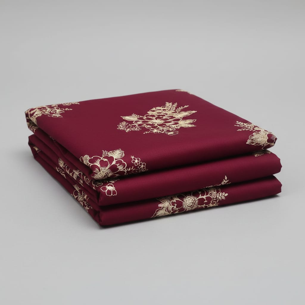 Maroon background yellow floral pattern Nighty Onezeros.in