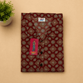 Maroon Printed Collar Neck Cotton Nighty for Women | Soft & Comfortable Daily Wear XL OneZeros