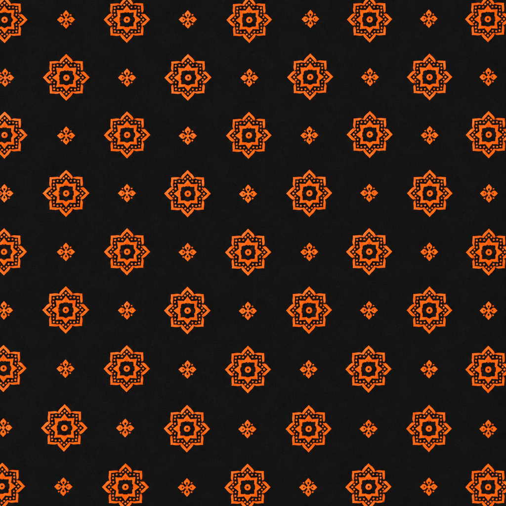 MATHAN Cotton Frock Nighty for Women – Black & Orange Printed Mid-Length Nightwear XL OneZeros