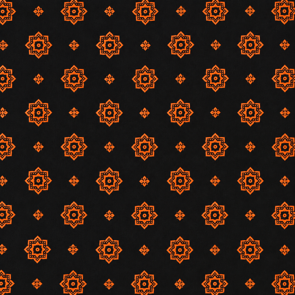 MATHAN Cotton Frock Nighty for Women – Black & Orange Printed Mid-Length Nightwear XL OneZeros