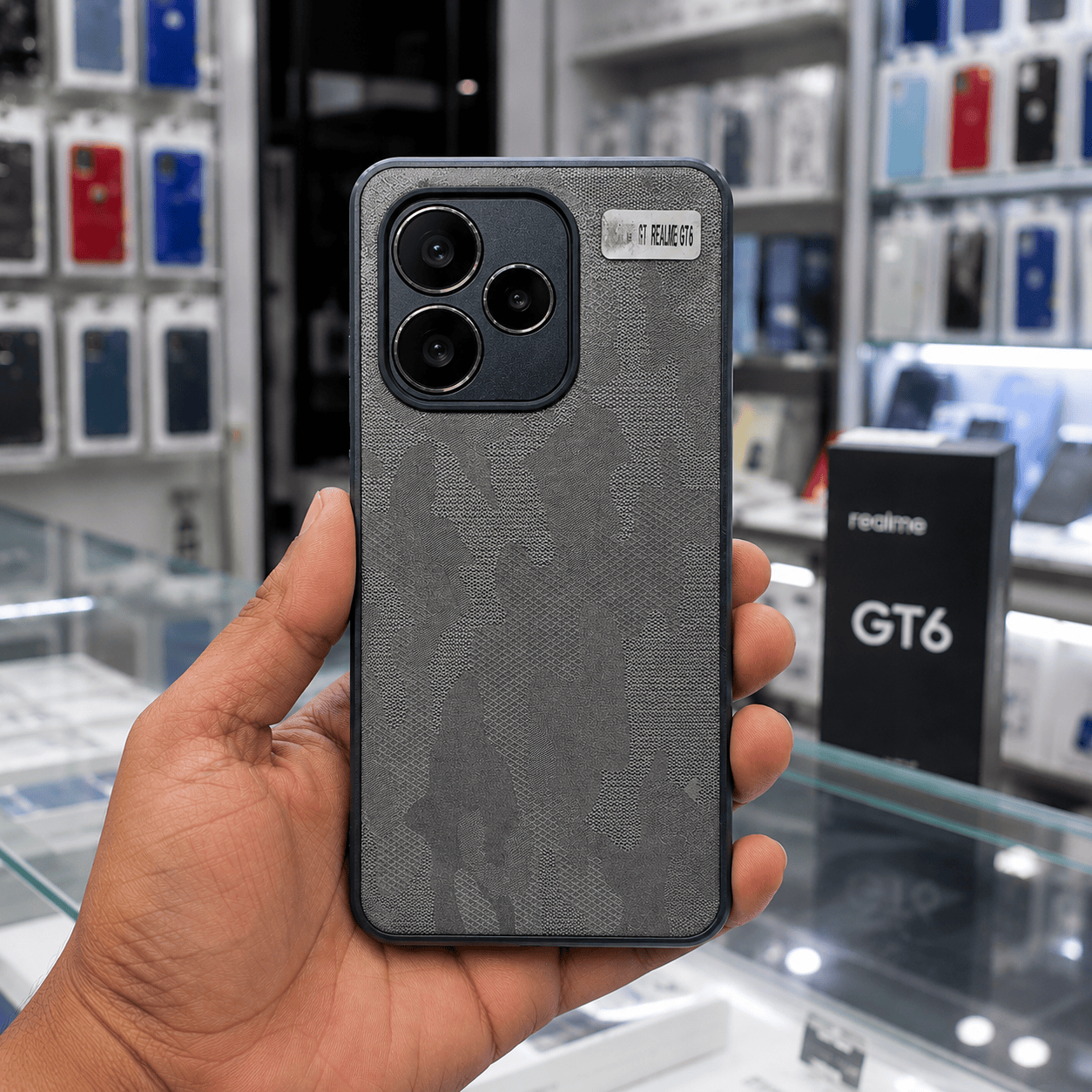 Military Camouflage Phone Case for Realme GT 6T Back Cover Gray Onezeros.in