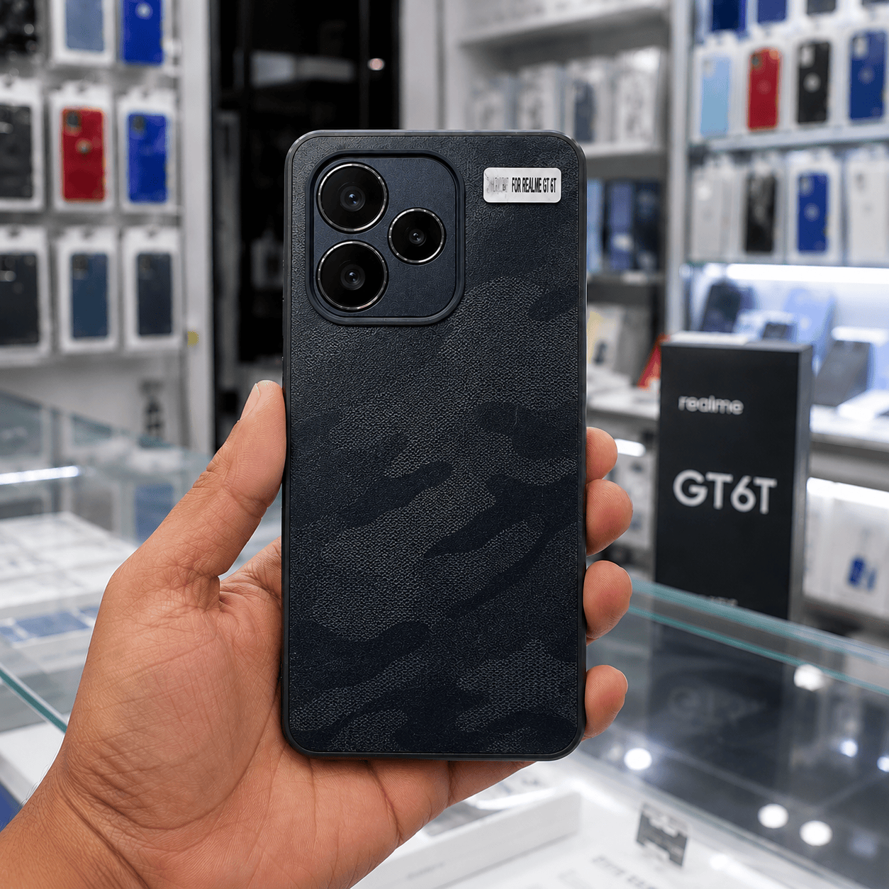 Military Camouflage Phone Case for Realme GT 6T Back Cover Sky Blue Onezeros.in