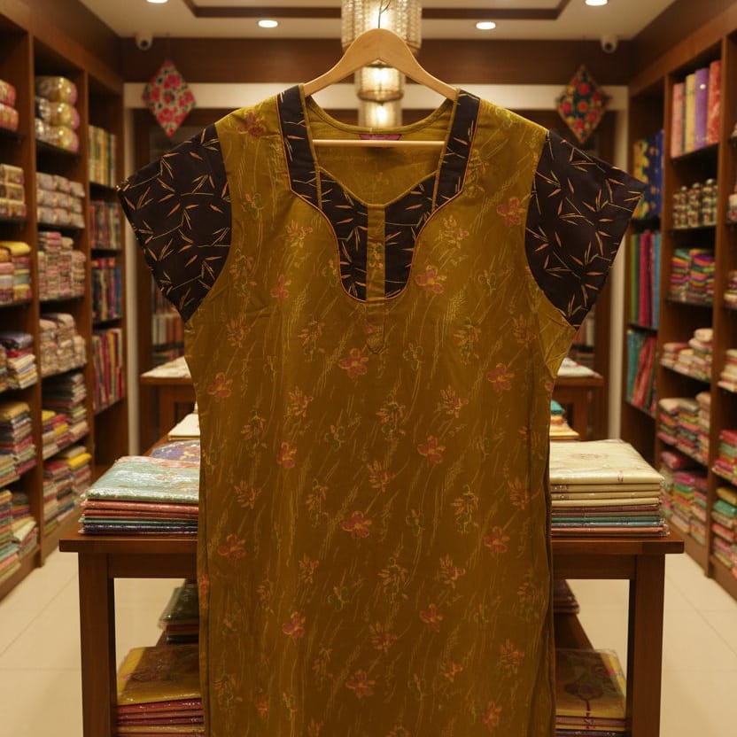 Muddy Brown Floral Pattern Big Size Nighty Onezeros.in