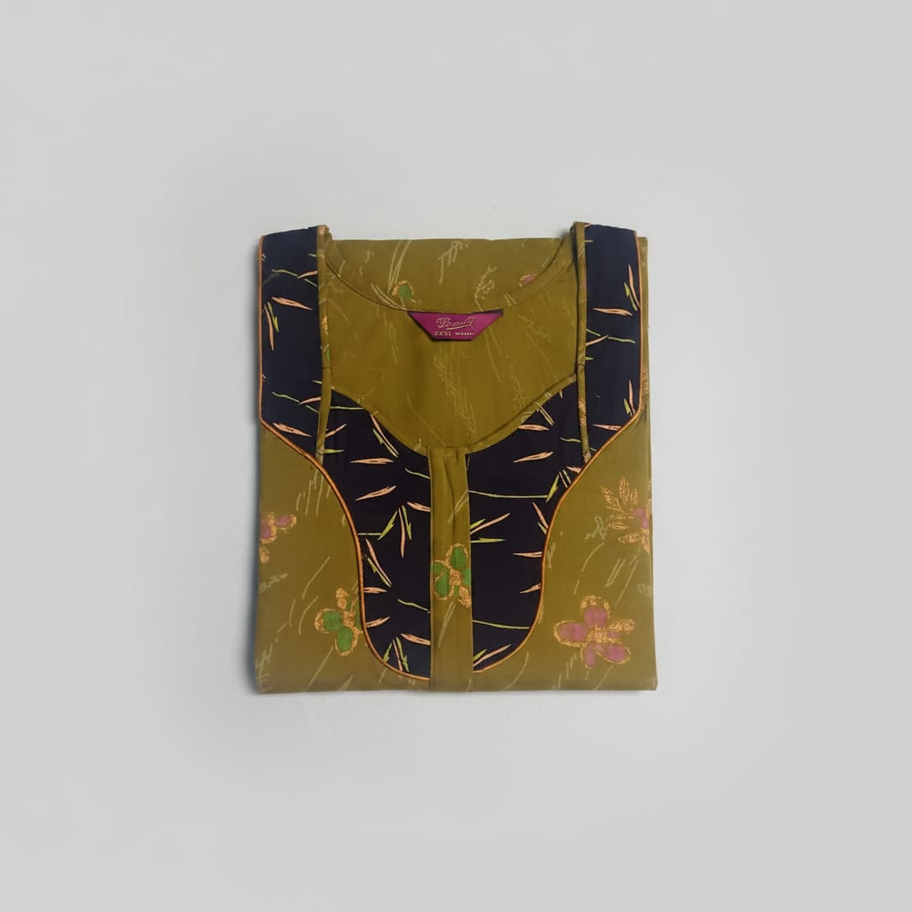 Muddy Brown Floral Pattern Big Size Nighty Onezeros.in