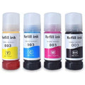 Multicolor Pack of 4 Cartridge for Compatible Epson Ink 003 Ink Bottles Onezeros.in